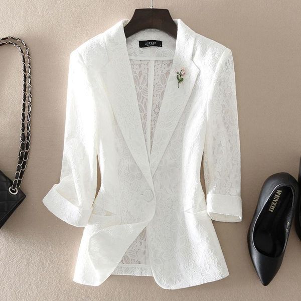 summer women small suit coat female three-quarter sleeve fashion lace thin slim short sunscreen women's suits & blazers, White;black
summer women small suit coat female three-quarter sleeve fashion lace thin slim short sunscreen women's suits & blazers, White;black