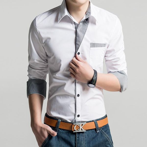 men's casual shirts spring clothing england slim trend shirt hit color long-sleeved, White;black
men's casual shirts spring clothing england slim trend shirt hit color long-sleeved, White;black