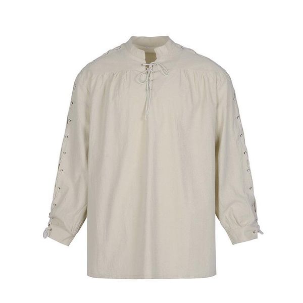 men's casual shirts fashion men bandage long sleeve autumn shirt gothic man blouse 2021, White;black
men's casual shirts fashion men bandage long sleeve autumn shirt gothic man blouse 2021, White;black