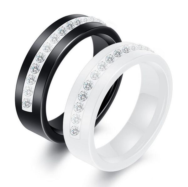 wedding rings black white ceramic ring with one row australia zircon engagement for women, Slivery;golden
wedding rings black white ceramic ring with one row australia zircon engagement for women, Slivery;golden
