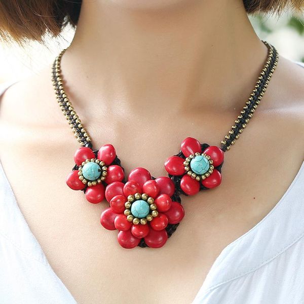 pendant necklaces bohemian style jewelry short choker necklace natural stone thai wax rope hand braided clavicle flowers, Silver
pendant necklaces bohemian style jewelry short choker necklace natural stone thai wax rope hand braided clavicle flowers, Silver