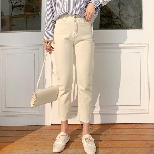 women's jeans capri 2021 spring straight-cut korean-style wear style high waist ankle-length pants, Blue
women's jeans capri 2021 spring straight-cut korean-style wear style high waist ankle-length pants, Blue