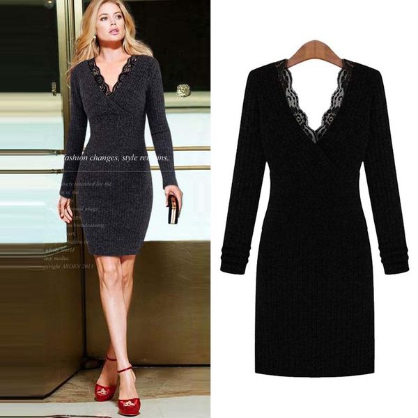 casual dresses lace patchwork plus size women 2021 autumn fashion v-neck elegant dress vestidos knitting big female, Black;gray
casual dresses lace patchwork plus size women 2021 autumn fashion v-neck elegant dress vestidos knitting big female, Black;gray