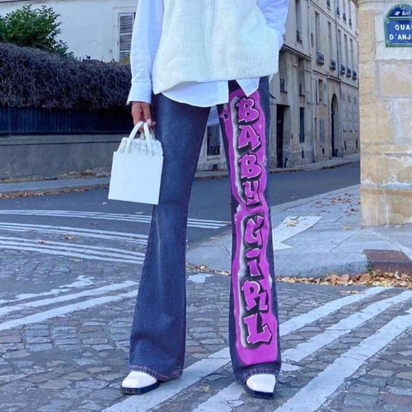 denim high waist letter print pants aesthetic trousers personalized street mid-rise casual straight-leg jeans women's, Blue
denim high waist letter print pants aesthetic trousers personalized street mid-rise casual straight-leg jeans women's, Blue