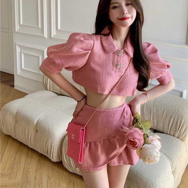 summer korean women small fragrant suit tweed 2 piece set puff sleeve + skirts fashion suits 210531, White
summer korean women small fragrant suit tweed 2 piece set puff sleeve + skirts fashion suits 210531, White