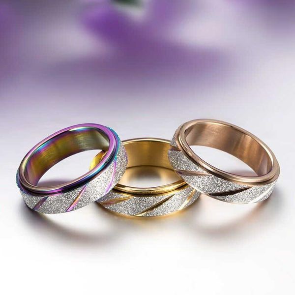 cluster rings fashion titanium women's frosted band gold/rainbow 6mm size 5-10 spinner rose steel colorful matte female ring slashable, Golden;silver
cluster rings fashion titanium women's frosted band gold/rainbow 6mm size 5-10 spinner rose steel colorful matte female ring slashable, Golden;silver