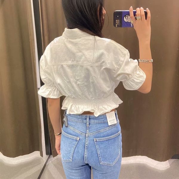 women's blouses & shirts casual female fashion ruffled shirt peplum blouse for woman, White
women's blouses & shirts casual female fashion ruffled shirt peplum blouse for woman, White