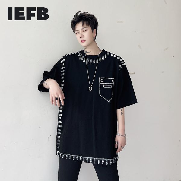iefb summer hand painted round neck loose men's short sleeve t-shirt korean japanese style black white tee 9y7511 210524, White;black
iefb summer hand painted round neck loose men's short sleeve t-shirt korean japanese style black white tee 9y7511 210524, White;black