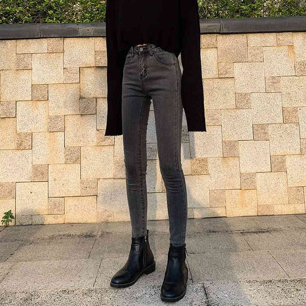 women's jeans autumn 2021 smoke grey stretch high waist slim tight black leg pants, Blue
women's jeans autumn 2021 smoke grey stretch high waist slim tight black leg pants, Blue