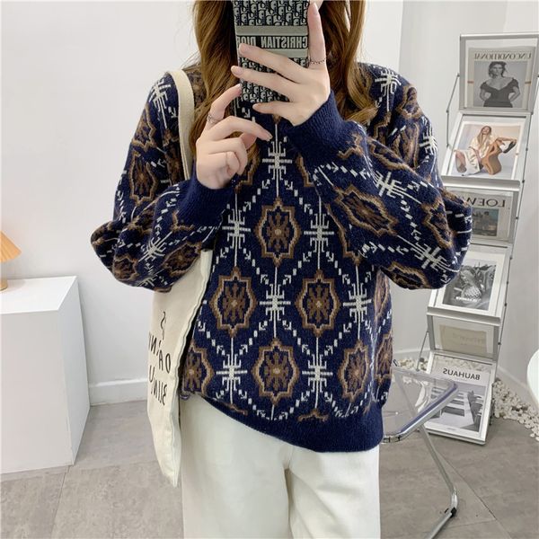 women's sweaters oversized women pullover loose vintage knit autumn winter jumper 0f57, White;black
women's sweaters oversized women pullover loose vintage knit autumn winter jumper 0f57, White;black