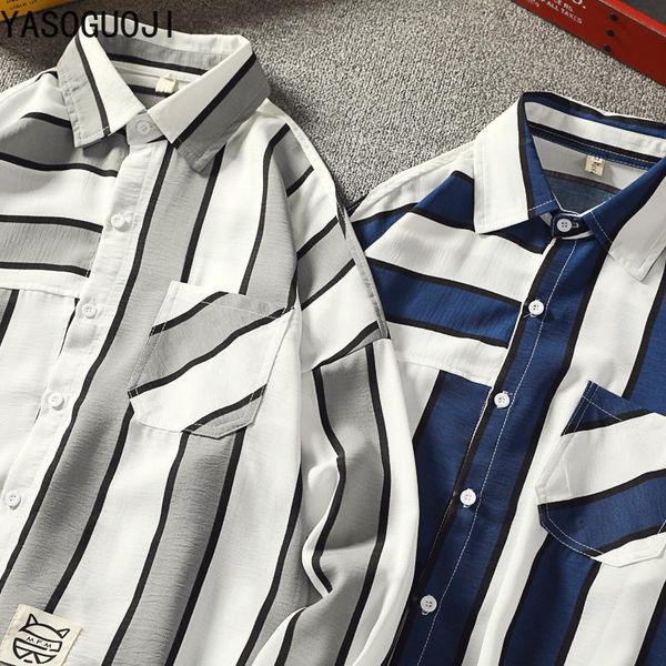 spring 2021 men's japanese style stripe long sleeve shirt turn-down collar single breasted loose l108 casual shirts, White;black
spring 2021 men's japanese style stripe long sleeve shirt turn-down collar single breasted loose l108 casual shirts, White;black