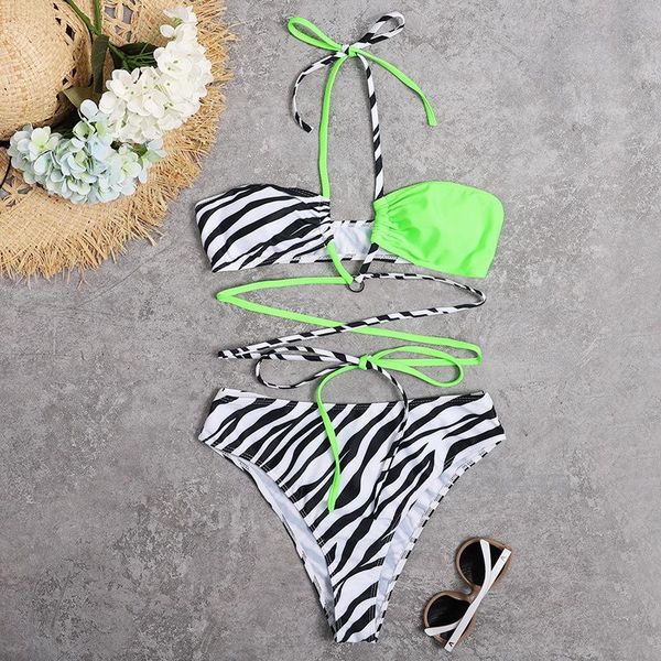 zebra print bandeau bikini 2021 swimsuit female swimwear women high waisted set neon green bather bathing suit swim women's, White;black
zebra print bandeau bikini 2021 swimsuit female swimwear women high waisted set neon green bather bathing suit swim women's, White;black