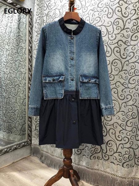 autumn winter fashion denim dress women pocket pleated patchwork long sleeve casual blue black jeans dresses, Black;gray
autumn winter fashion denim dress women pocket pleated patchwork long sleeve casual blue black jeans dresses, Black;gray