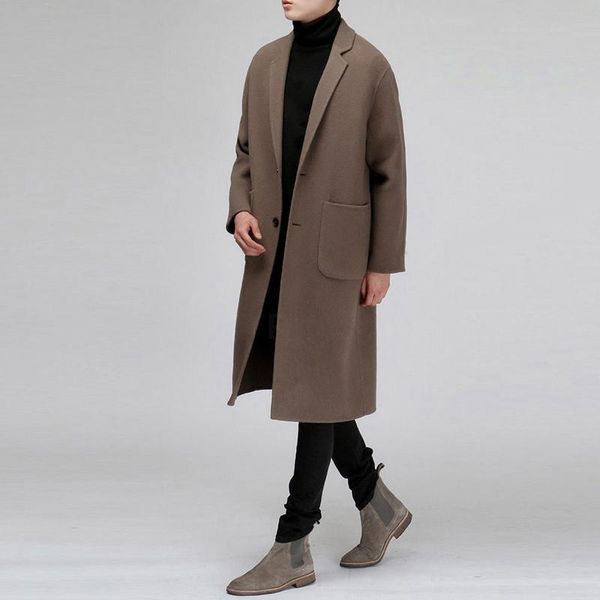 men's wool & blends men fashion handsome winter long woolen coat jackets overcoat trench outwear, Black
men's wool & blends men fashion handsome winter long woolen coat jackets overcoat trench outwear, Black