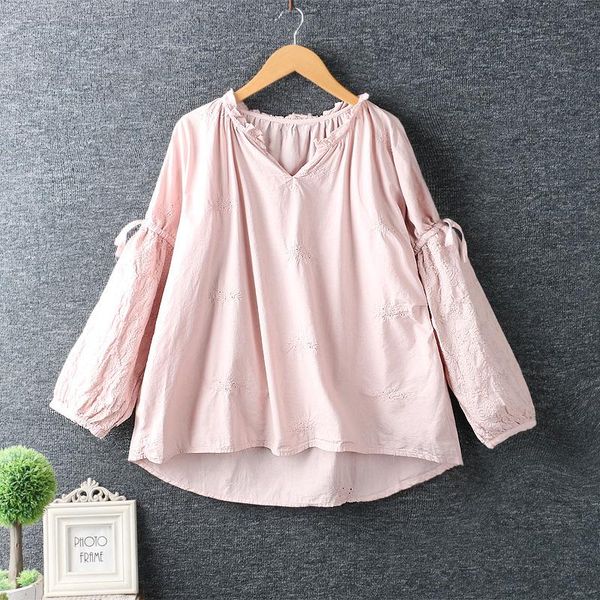 women's blouse 2021 autumn fresh and artistic cotton v-neck thin embroidered hollow long-sleeved 9184 blouses & shirts, White
women's blouse 2021 autumn fresh and artistic cotton v-neck thin embroidered hollow long-sleeved 9184 blouses & shirts, White