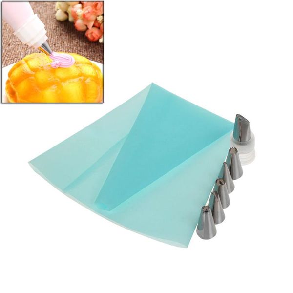 baking & pastry tools 8 pcs/set silicone kitchen accessories icing piping cream bag + 6 stainless steel nozzle set diy cake decorating tips
baking & pastry tools 8 pcs/set silicone kitchen accessories icing piping cream bag + 6 stainless steel nozzle set diy cake decorating tips