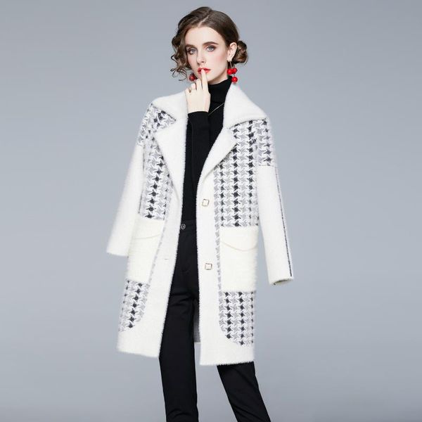 women's wool & blends simgent women coat winter color block suit collar single breasted fur jacket woman winterjas dames 2021 fausse fo, Black
women's wool & blends simgent women coat winter color block suit collar single breasted fur jacket woman winterjas dames 2021 fausse fo, Black