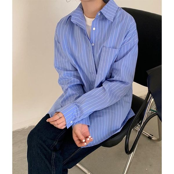 korean simple striped shirt women's 2021 spring loose casual long sleeve hidden button blouse y7ix blouses & shirts, White
korean simple striped shirt women's 2021 spring loose casual long sleeve hidden button blouse y7ix blouses & shirts, White