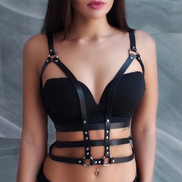 leather chest harness body bondage lingerie fetish women harness belts bra cage garter straps stockings suspenders, Black;white
leather chest harness body bondage lingerie fetish women harness belts bra cage garter straps stockings suspenders, Black;white