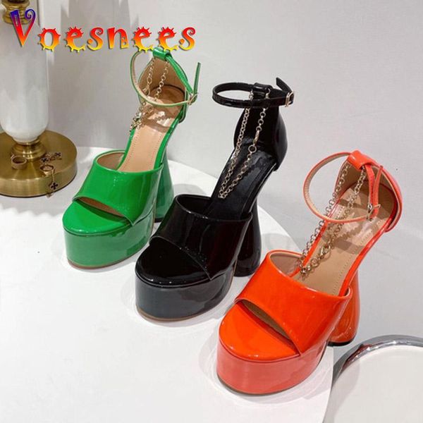 sandals 2022 fashion women ankle metal chain round heels shoes waterproof platform club models stage buckle strap, Black
sandals 2022 fashion women ankle metal chain round heels shoes waterproof platform club models stage buckle strap, Black