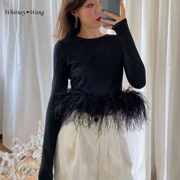 women's t-shirt whitney wang tshirt autumn winter fashion streetwear designer style puffy feathers crop women t-shirt lady party x1d7, White
women's t-shirt whitney wang tshirt autumn winter fashion streetwear designer style puffy feathers crop women t-shirt lady party x1d7, White