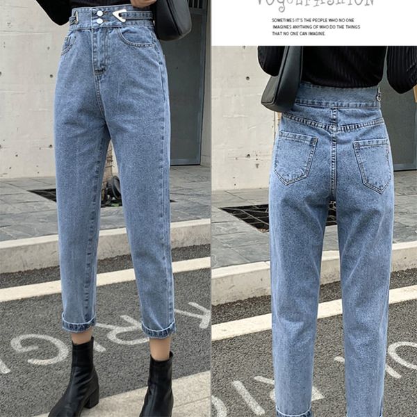 2011Womens jeans 2021 autumn new simple casual Korean loose harem pants all-match slim straight-leg pants, Blue
2011Womens jeans 2021 autumn new simple casual Korean loose harem pants all-match slim straight-leg pants, Blue