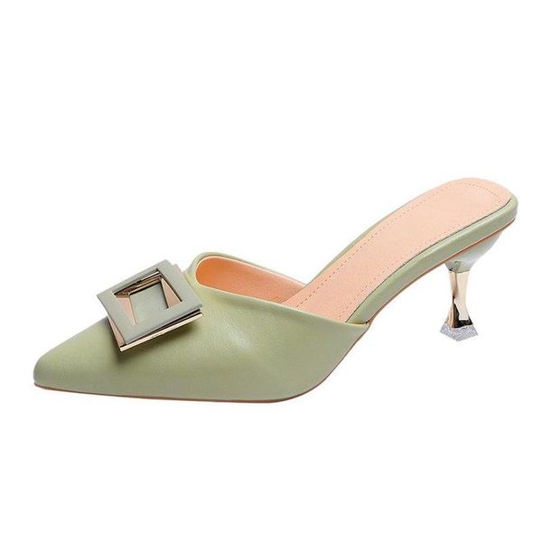 slippers 2021 summer women's shoes slip-on solid metal decoration cover toe fashion sweet elegant high heels thin, Black
slippers 2021 summer women's shoes slip-on solid metal decoration cover toe fashion sweet elegant high heels thin, Black