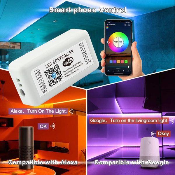 smart wifi rgbw led controller with 24 key remote control for /3528 strip light work alexa google home controlers
smart wifi rgbw led controller with 24 key remote control for /3528 strip light work alexa google home controlers