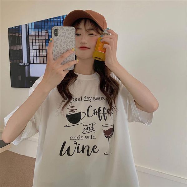 women's t-shirt women 2021 korean version of loose letters embroidery round neck short-sleeved all-match bottoming s, White
women's t-shirt women 2021 korean version of loose letters embroidery round neck short-sleeved all-match bottoming s, White