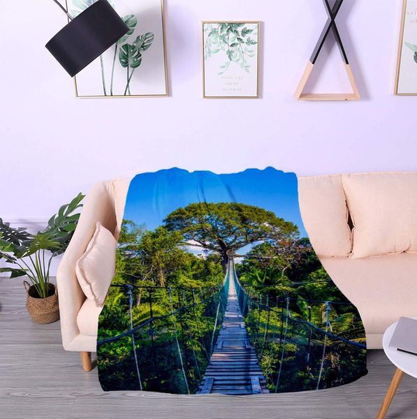 Soft Throw Blanket Soft Ligtweight Durable Cozy Bed Couch Blanket Plush Microfiber Wooden Bridge The Path to The Top of A Tree
Soft Throw Blanket Soft Ligtweight Durable Cozy Bed Couch Blanket Plush Microfiber Wooden Bridge The Path to The Top of A Tree