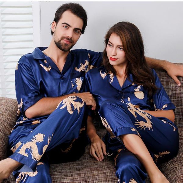 men's sleepwear chinese couple thin silk pajamas for men mens pajama set women short sleeve nightgown sleep wearman, Black;brown
men's sleepwear chinese couple thin silk pajamas for men mens pajama set women short sleeve nightgown sleep wearman, Black;brown
