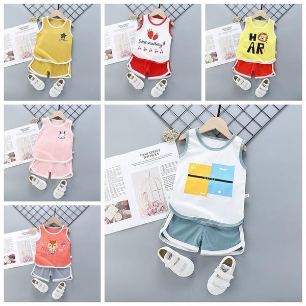 summer children's vest set pure cotton boys and girls kids two pieces suit clothes girl shorts clothing sets, White
summer children's vest set pure cotton boys and girls kids two pieces suit clothes girl shorts clothing sets, White