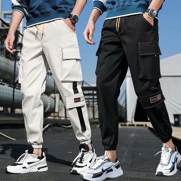 men's cargo pants, tactical military casual loose tide, leg-banding sports harlem pants tide, Black
men's cargo pants, tactical military casual loose tide, leg-banding sports harlem pants tide, Black