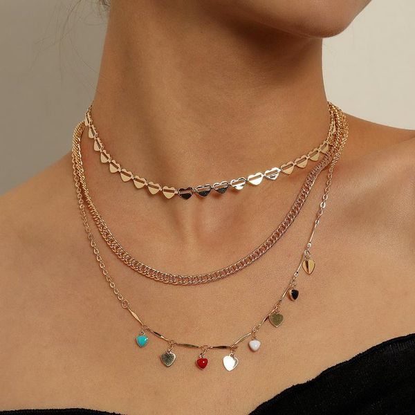 chains punk fashion colorful glazed heart pendant necklace for women multilayer thick choker jewelry collares collier femme, Silver
chains punk fashion colorful glazed heart pendant necklace for women multilayer thick choker jewelry collares collier femme, Silver