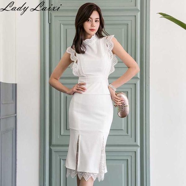 summer 2 pieces suits fashion lace patchwork shirts and bodycon mermaid skirts office ol work wear business set 210529, White
summer 2 pieces suits fashion lace patchwork shirts and bodycon mermaid skirts office ol work wear business set 210529, White