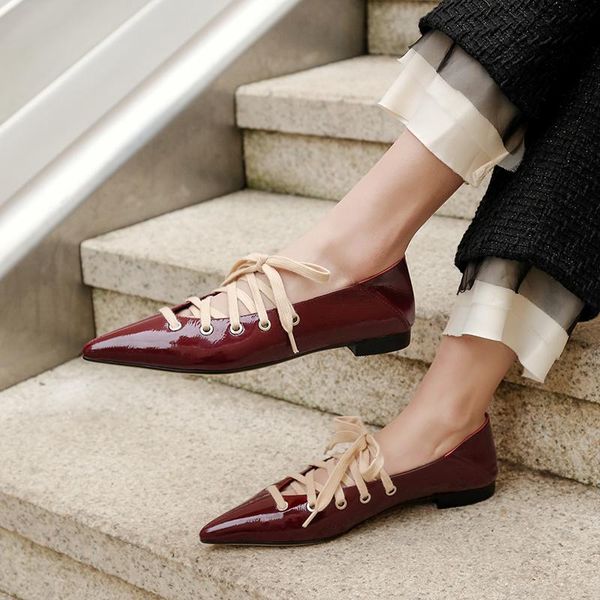 eshtonshero women's pumps spring patent leather shoes pointed toe low heels lace up burgundy ladies casual bride size 3-8 dress, Black
eshtonshero women's pumps spring patent leather shoes pointed toe low heels lace up burgundy ladies casual bride size 3-8 dress, Black
