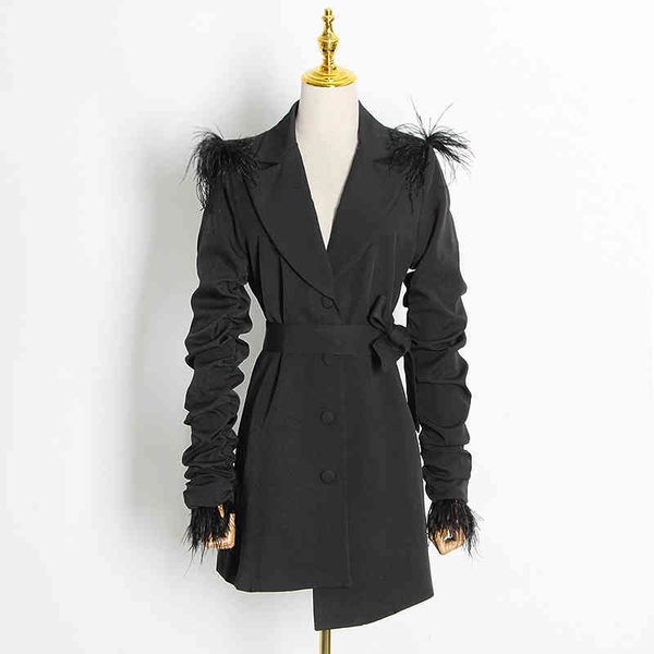 dresses black patchwork feather for women notched long sleeve high waist elegant es female fashion clothes, Black;gray
dresses black patchwork feather for women notched long sleeve high waist elegant es female fashion clothes, Black;gray