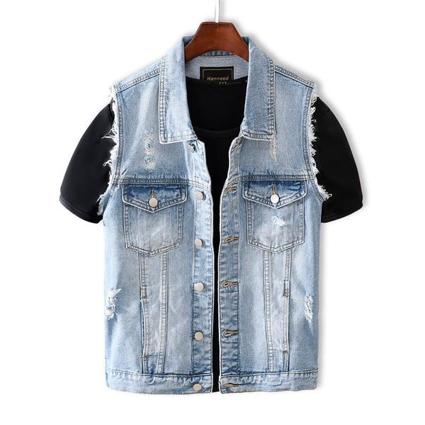 hip hop chaqueta hombre ly designer autumn fashion men vest ripped denim punk coats streetwear sleeveless men's vests, Black;white
hip hop chaqueta hombre ly designer autumn fashion men vest ripped denim punk coats streetwear sleeveless men's vests, Black;white