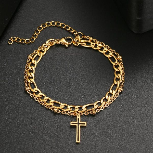 link, chain stainless steel bracelet trendy classic cross bracelets pendant for men women jewelry party friends gifts wedding, Black
link, chain stainless steel bracelet trendy classic cross bracelets pendant for men women jewelry party friends gifts wedding, Black
