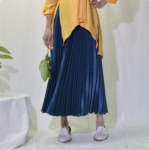 qooth summer women elegant pleated skirt elastic waist women long skirt female autumn midi skirt saia qh1681 210518, Black
qooth summer women elegant pleated skirt elastic waist women long skirt female autumn midi skirt saia qh1681 210518, Black