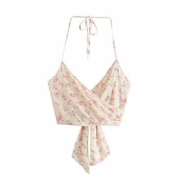 women fashion floral printed knotted halter crop chic lady satin corset vintage camisole casual woman y2k summer 210709, White
women fashion floral printed knotted halter crop chic lady satin corset vintage camisole casual woman y2k summer 210709, White