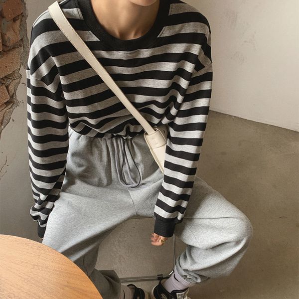 t shirts spring korea fashion women long sleeve loose short t 100% cotton casual o-neck striped tee shirt femme v53 fddu, White
t shirts spring korea fashion women long sleeve loose short t 100% cotton casual o-neck striped tee shirt femme v53 fddu, White