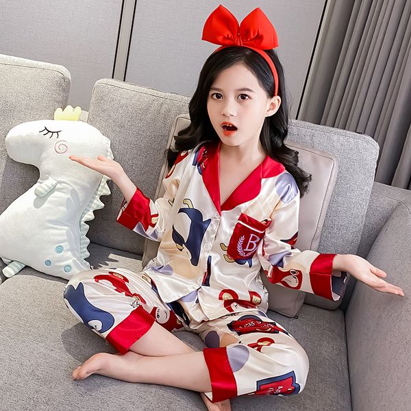 children sleepwear summer smooth silk pajamas sets shorts girls pajamas teens girls pyjamas cartoon nightgown home night clothes, White
children sleepwear summer smooth silk pajamas sets shorts girls pajamas teens girls pyjamas cartoon nightgown home night clothes, White