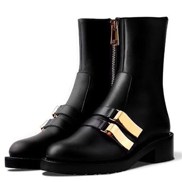 flat shoes woman ankle boots women leather zapatos de mujer metal buckle botas invierno 2021 zipper fashion, Black
flat shoes woman ankle boots women leather zapatos de mujer metal buckle botas invierno 2021 zipper fashion, Black
