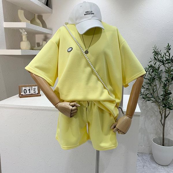summer women 2 pieces sweat set plain oversized jogging suits short sleeve loose tee shirt drawstring casual shorts women's tracksuits, Gray
summer women 2 pieces sweat set plain oversized jogging suits short sleeve loose tee shirt drawstring casual shorts women's tracksuits, Gray