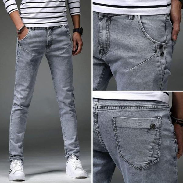 men's jeans mens casual slim fit korean skinny stretch denim pants pencil long trousers, Blue
men's jeans mens casual slim fit korean skinny stretch denim pants pencil long trousers, Blue