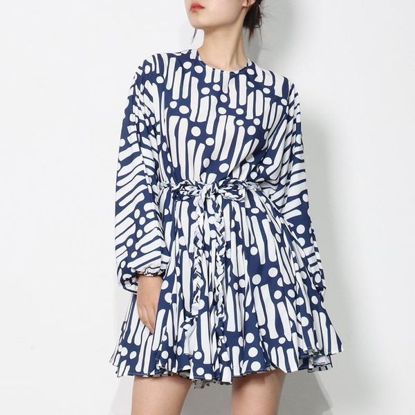casual dresses print lace up spring dress for women o neck long sleeve high waist mini female fashion clothing, Black;gray
casual dresses print lace up spring dress for women o neck long sleeve high waist mini female fashion clothing, Black;gray