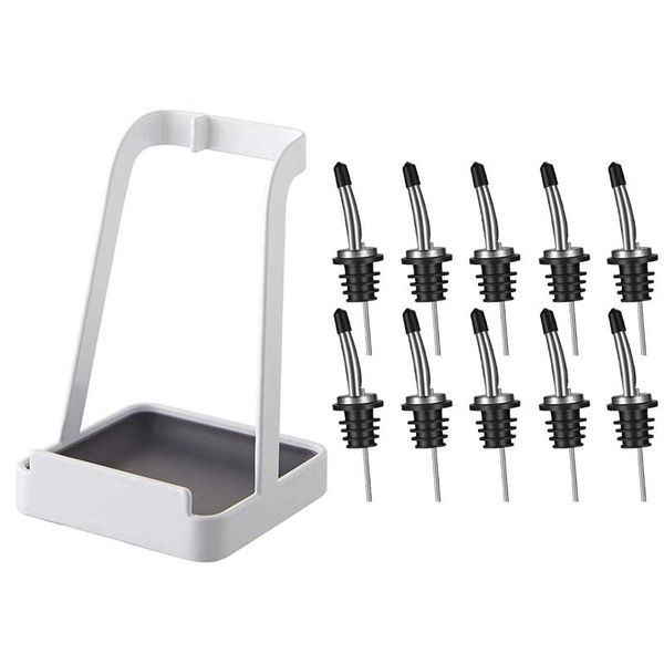 pot lid rack rest stand spoon holder shelf cooking dish pan cover white & stainless steel pourers kitchen storage organization
pot lid rack rest stand spoon holder shelf cooking dish pan cover white & stainless steel pourers kitchen storage organization