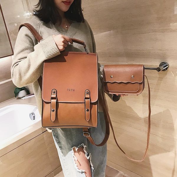backpack fashion women 2pcs set backpacks pu leather school bag for girls casual style a4 paper vintage shoulder bags
backpack fashion women 2pcs set backpacks pu leather school bag for girls casual style a4 paper vintage shoulder bags