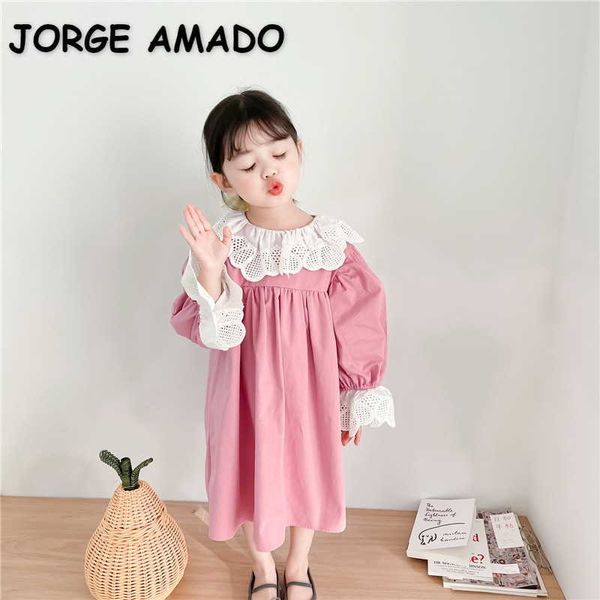 korean style spring girls dress lace collar puff sleeves princess dresses children clothes e9035 210610, Red;yellow
korean style spring girls dress lace collar puff sleeves princess dresses children clothes e9035 210610, Red;yellow